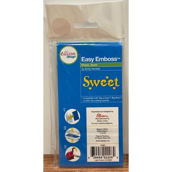 22682 Sizzix Ellison Design Easy Emboss Sweet Phrase Stencil by Emily Humble - Picture 2 of 3